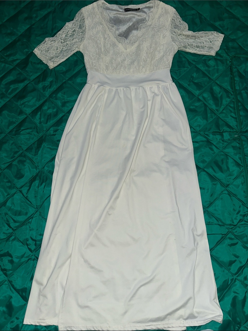 White Lace Bodice Wedding Dress
